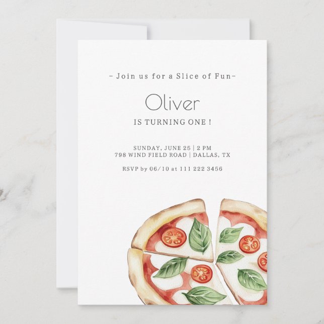 Pizza Slice of Fun Birthday Invitation (Front)