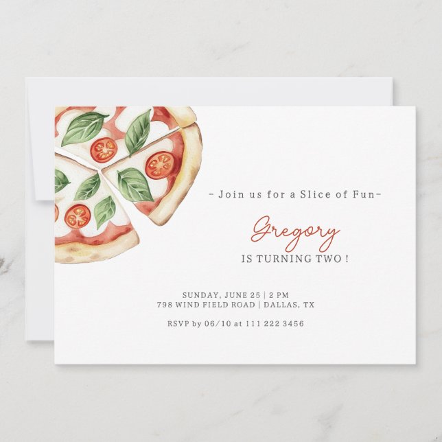 Pizza Slice of Fun Birthday Invitation (Front)