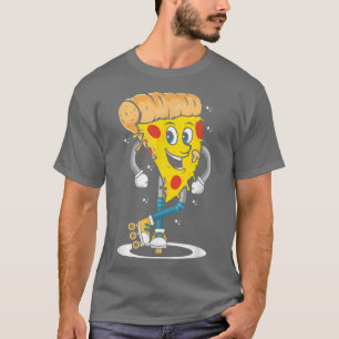 Pizza Slice on Rollerskates, Roller Skating Retro T-Shirt