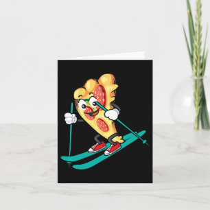 Pizza Slice On Skis Cool Wheat Dough Pie Lovers Gi Card