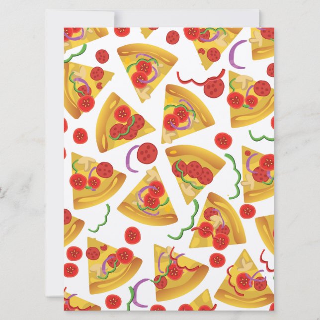 Pizza Slice Pattern Invitation (Front)