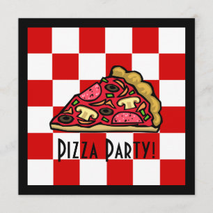 Pizza Slice Pizza Party Invitation