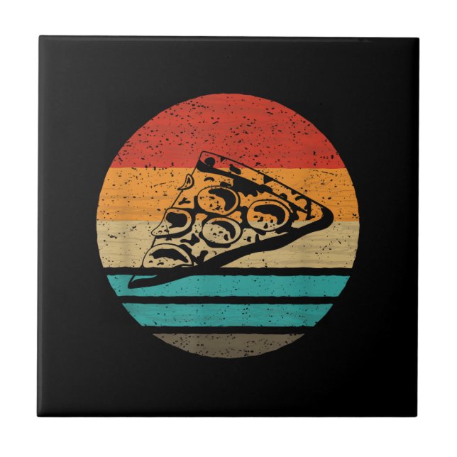 Pizza Slice Retro Style Vintage Tile (Front)