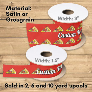 Pizza slice satin ribbon