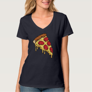 Pizza Slice with Pepperoni and Cheese Cartoon Illu T-Shirt