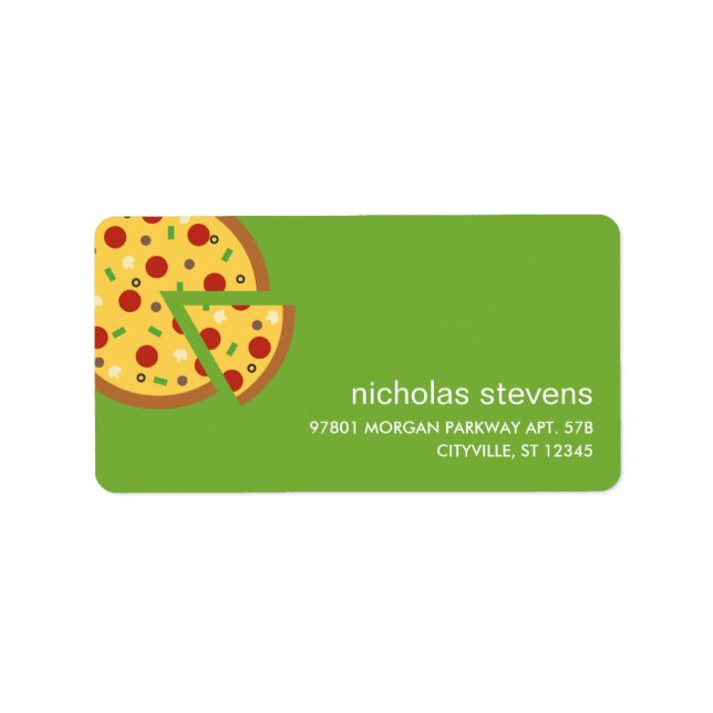 Pizza Slices Address Labels (Front)