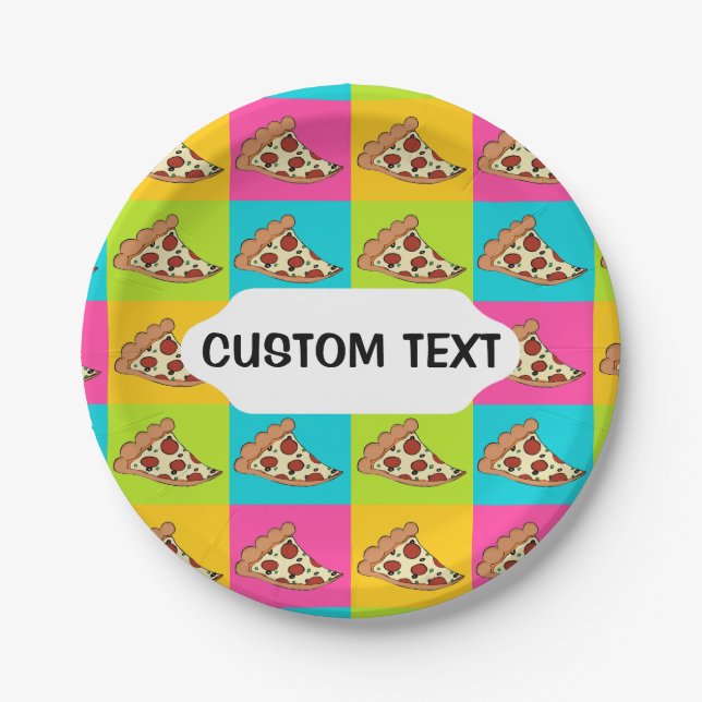 Pizza slices custom paper plate (Front)