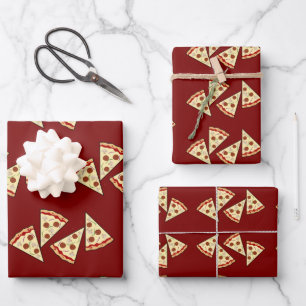 Pizza Slices Design Wrapping Paper Sheet