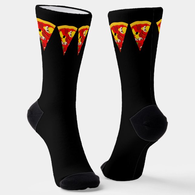 Pizza Slices Fast Food Lover Socks (Angled)