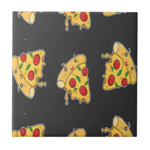 Pizza slices food character pattern tile
