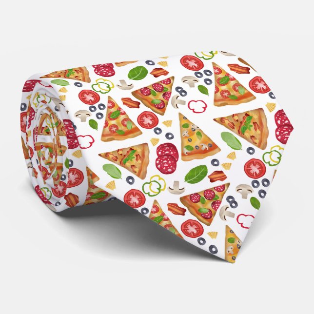 Pizza Slices Pattern  Tie (Rolled)