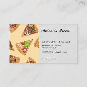 Pizza Slices Patterns Background Business Card