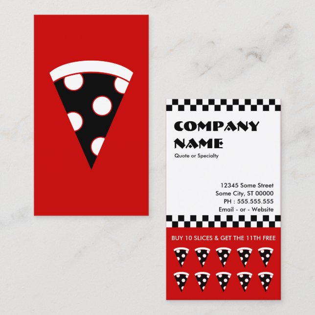 pizza slices punch card (Front/Back)