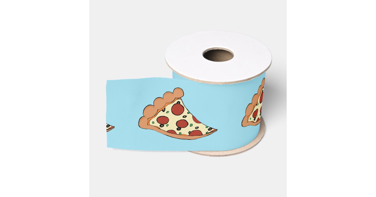 Pizza slices ribbon grosgrain ribbon | Zazzle