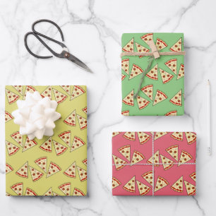 Pizza Slices Tiled Design  Wrapping Paper Sheet