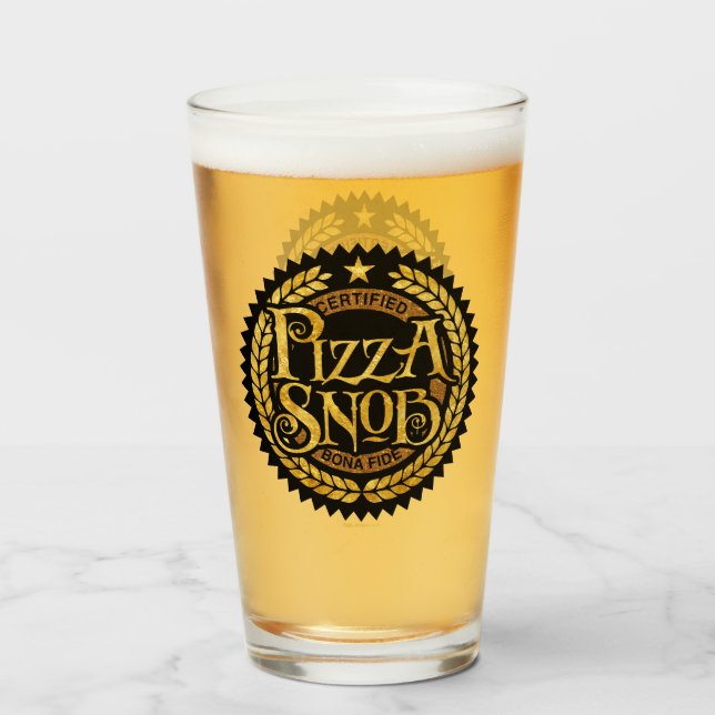 Pizza Snob - funny pizza lover Glass (Front Filled)