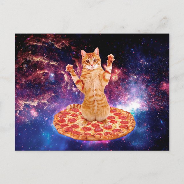 Pizza space cat postcard (Front)