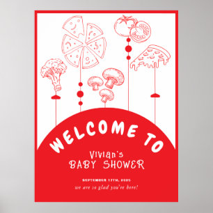 Pizza Special Delivery Baby Shower Welcome Poster