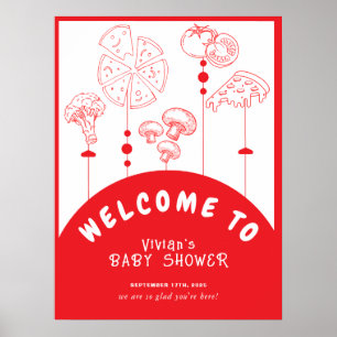 Pizza Special Delivery Baby Shower Welcome Poster