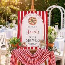 Pizza Special Delivery Baby Shower Welcome Sign