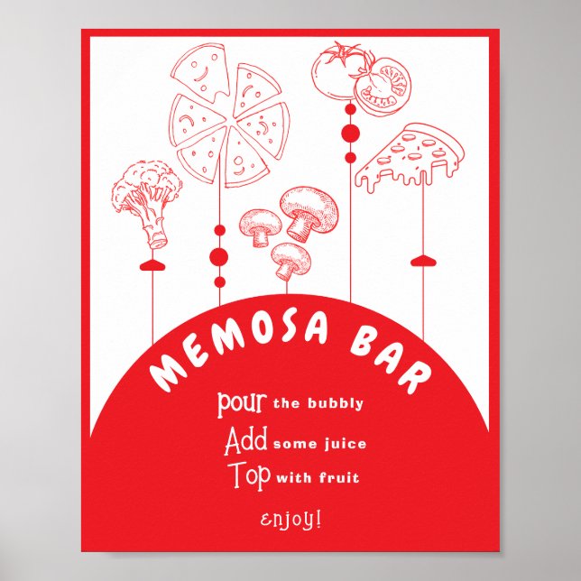 Pizza Special Delivery Memosa Bar Sign (Front)