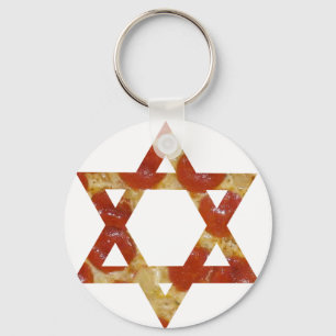pizza star of david key ring