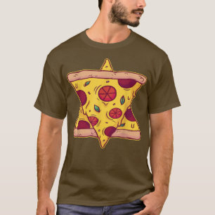 Pizza star with salami and cheese for fast food fr T-Shirt