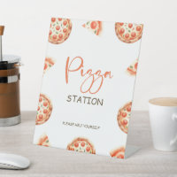 Pizza Station Sign, Pizza 1st Birthday Party Sign