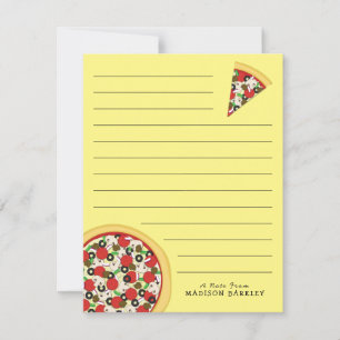 Pizza Supreme Combo Cute Kid Flat Stationary Cards