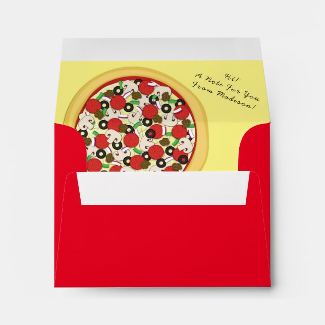 Pizza Supreme Combo Cute Kids Food Envelope (Back (Bottom))