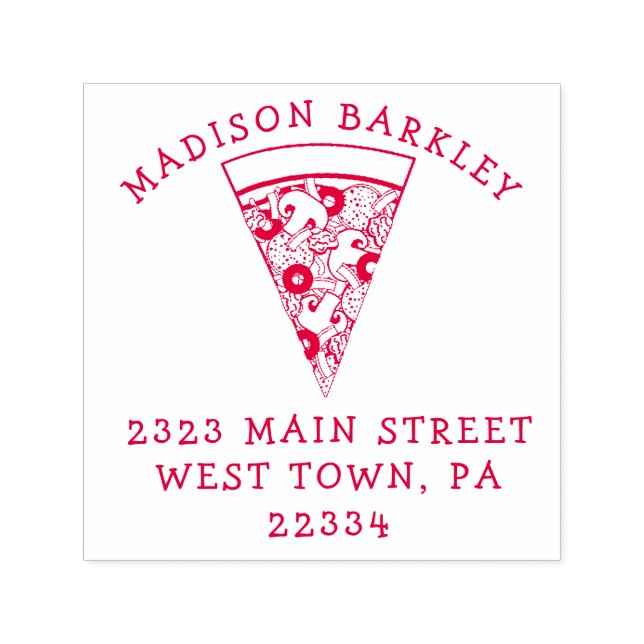 Pizza Supreme Combo Cute Kids Return Address Stamp (Design)