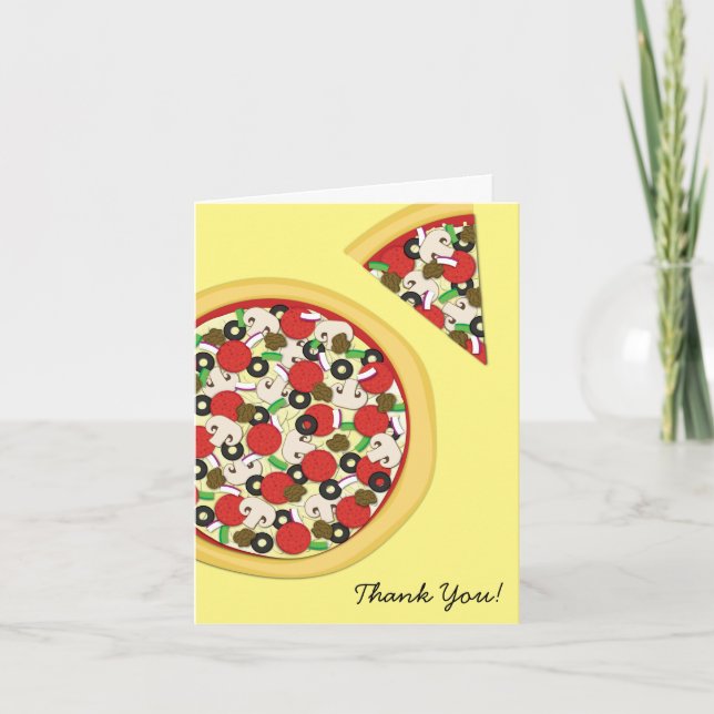 Pizza Supreme Combo Cute Thank You Stationary Card (Front)