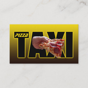 Pizza taxi pizza delivery service taxi pizza cab business card