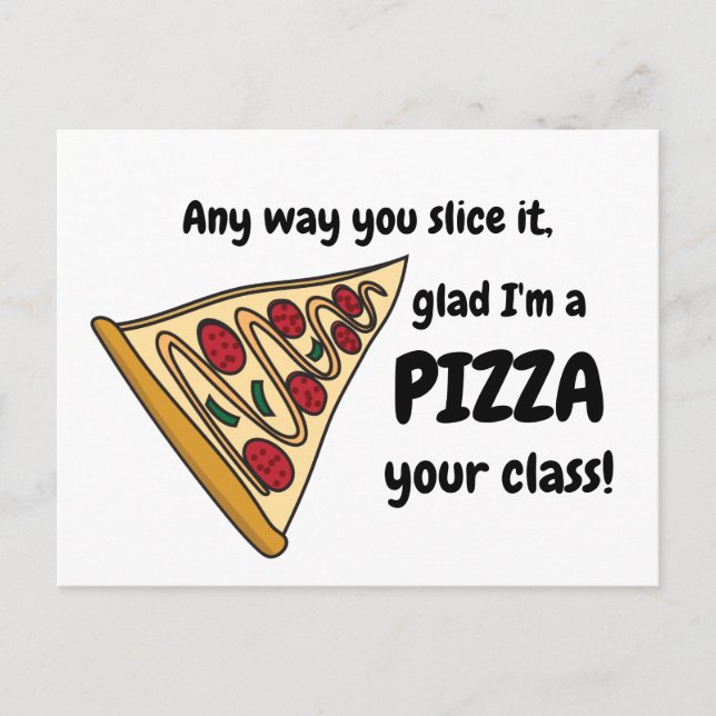 Pizza Teacher Thank You Appreciation Postcard (Front)