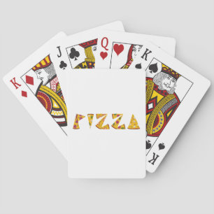 Pizza Text made out of Slices Playing Cards