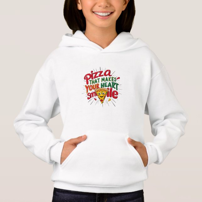 Pizza That Makes Your Heart Smile T-Shirt | Fun  (Front)