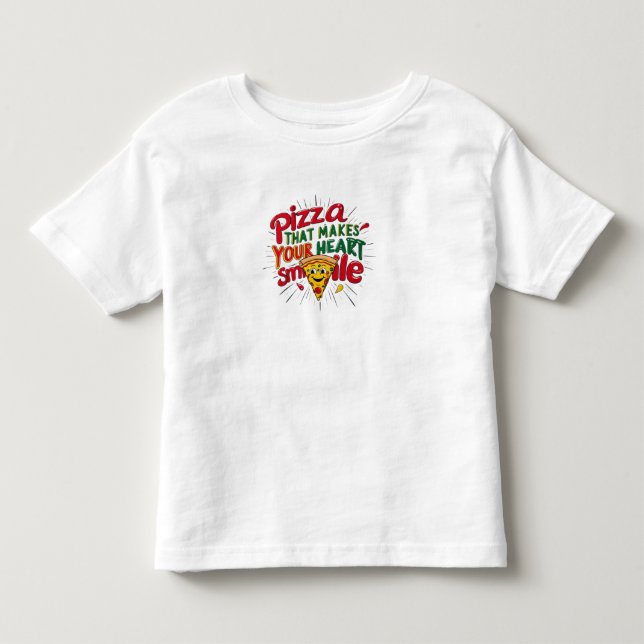 Pizza That Makes Your Heart Smile T-Shirt | Fun  (Front)