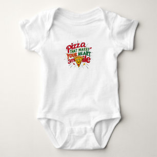 Pizza That Makes Your Heart Smile T-Shirt Fun Baby Bodysuit