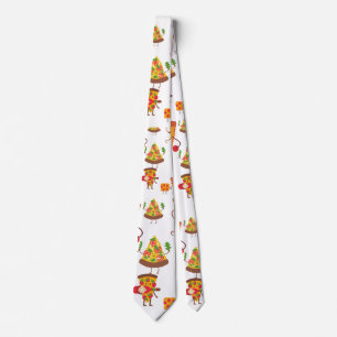 Pizza themed neck tie