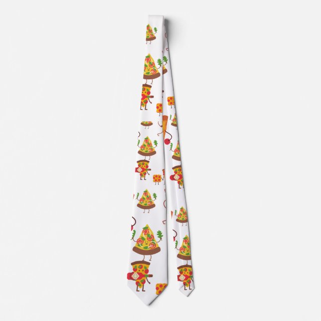 Pizza themed neck tie (Front)