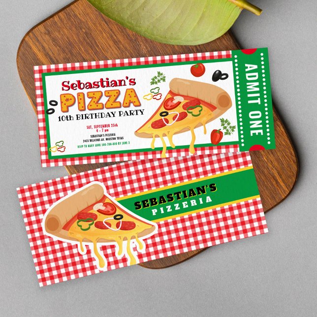 Pizza ticket birthday invitation (Creator Uploaded)