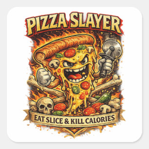 Pizza Time Funny Sticker – Eat Pizza & Destroy Piz