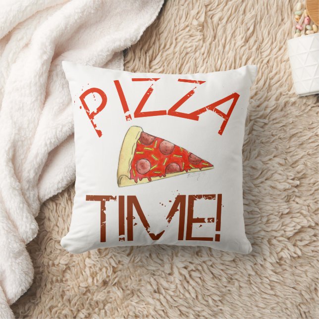 Pizza Time Pepperoni NYC Cheese Slice Italian Food Cushion (Blanket)