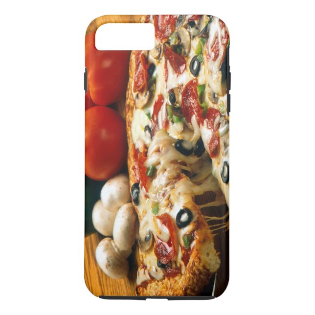 Pizza Tomatoes Mushrooms Olives Cheese Case-Mate iPhone Case (Back)