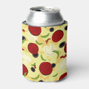 Pizza Toppings Pattern Can Cooler