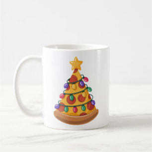 Pizza Tree Christmas Lights Pizza Lover Family Coffee Mug