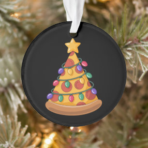 Pizza Tree Christmas Lights Pizza Lover Family Ornament