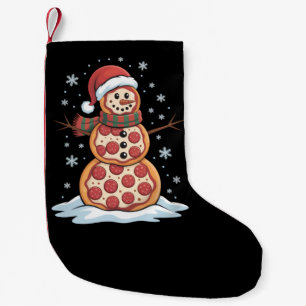 Pizza Tree Snowman Santa Hat Christmas Party Funny Small Christmas Stocking