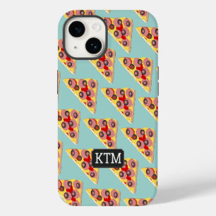 Pizza Triangles Fun Food Pattern add your initials iPhone 14 Case