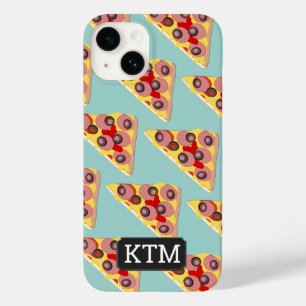 Pizza Triangles in Fun Pattern with your initials Case-Mate iPhone 14 Case